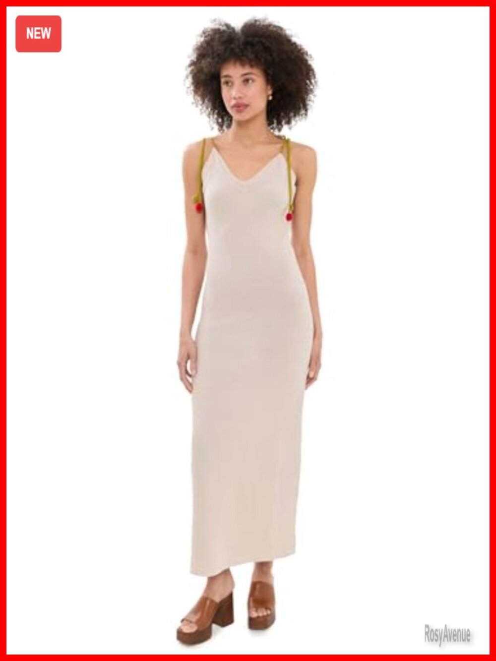 Another Girl Textured Knit Tie Strap Cami Midi Dress Casual